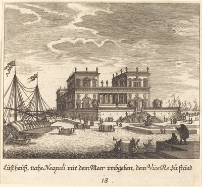 Palace, Vice Re, Neapel av Melchior Küsel after Johann Wilhelm Baur
