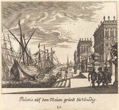 Palats, Venedig av Melchior Küsel after Johann Wilhelm Baur