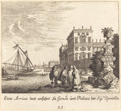 Spinolla-palatset, Genua av Melchior Küsel after Johann Wilhelm Baur