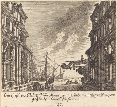 Villamena-palatset, Genua av Melchior Küsel after Johann Wilhelm Baur