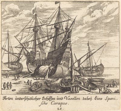 Fartyg av Melchior Küsel after Johann Wilhelm Baur