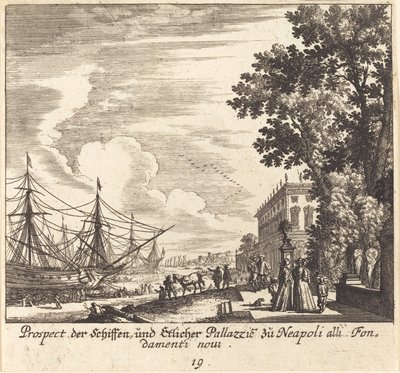 Shipps, Fundamenti Novi, Neapel av Melchior Küsel after Johann Wilhelm Baur