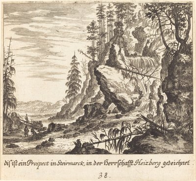 Utsikt i Stairmarck av Melchior Küsel after Johann Wilhelm Baur