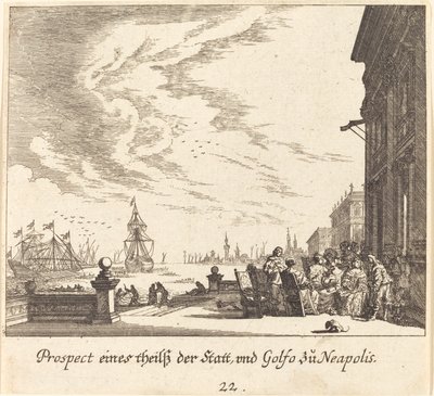 Utsikt över Neapelbukten av Melchior Küsel after Johann Wilhelm Baur