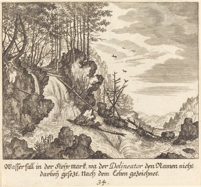 Vattenfall av Melchior Küsel after Johann Wilhelm Baur