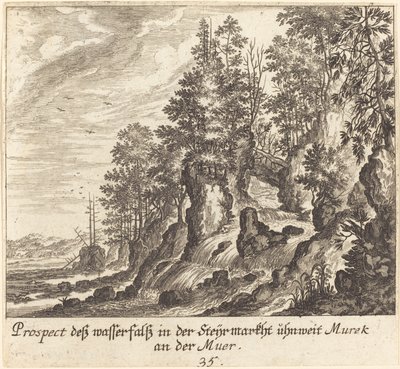 Vattenfall av Melchior Küsel after Johann Wilhelm Baur