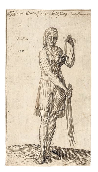 En nigeriansk kvinna som håller vass, 1583 av Melchior Lorck