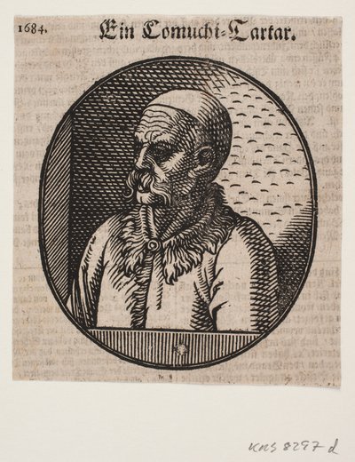 Byst av en man med skägg och kalott; 3/4 profil åt vänster av Melchior Lorck