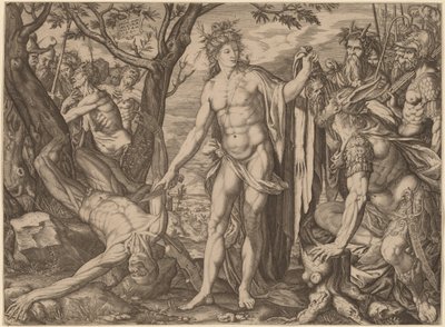 Apollo och Marsyas av Melchior Meier