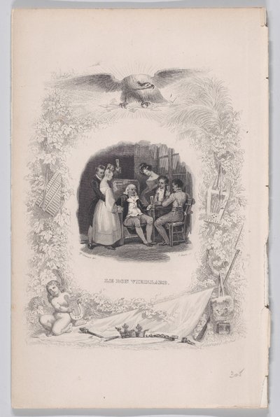 Den gode gamle mannen från Bérangers sånger, 1829. av Melchior Peronard