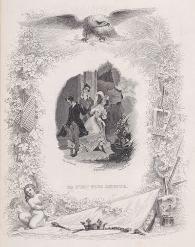 Det är No Longer Lisette, från The Songs of Béranger, 1829. Skapare: Melchior Péronard, Auguste Blanchard I. av Melchior Péronard, Auguste Blanchard I