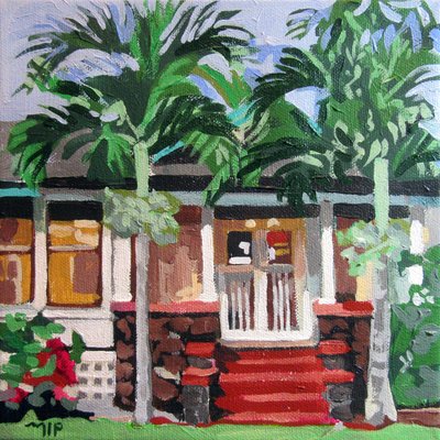 Two Palms, 2024 (akryl på duk) av Melinda Patrick