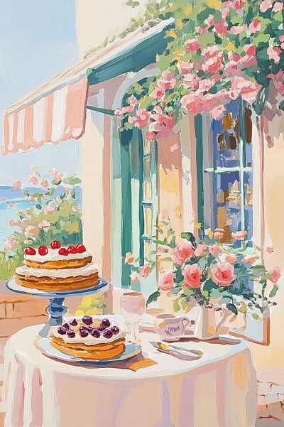 Franskt dessertcafé av Melloi Art Prints