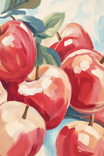 Ljusa röda äpplen av Melloi Art Prints