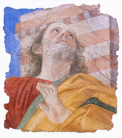 Apostolens huvud, omkring 1480 (fresk) av Melozzo da Forli