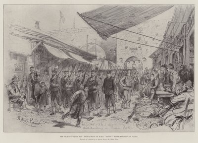 Det grekisk-turkiska kriget, Bluejackets of HMS Anson Route-Marching in Canea av Melton Prior