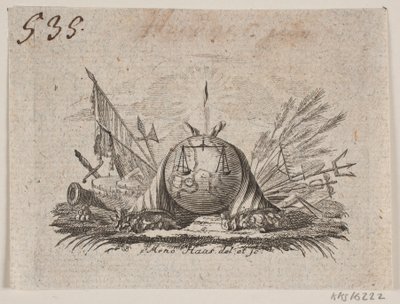 Vinjett till A. Schytte "Danmarks och Norges naturliga och politiska författning", del I av Meno Haas