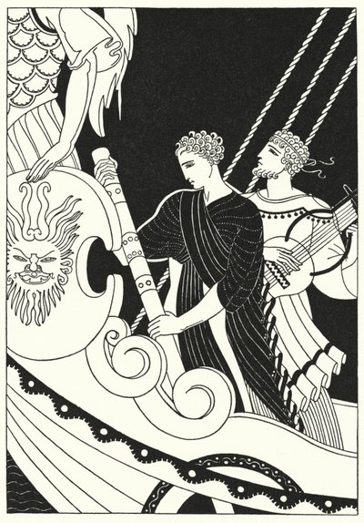 Orpheus dunkade iväg snabbt (färg litho) av Merlyn Mann