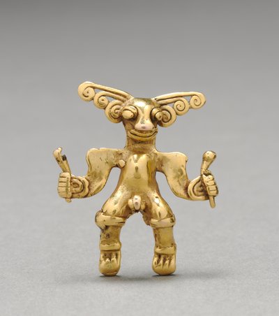 Figurhänge, c. 1000-1550 (gjutet guld) av Mesoamerican Mesoamerican