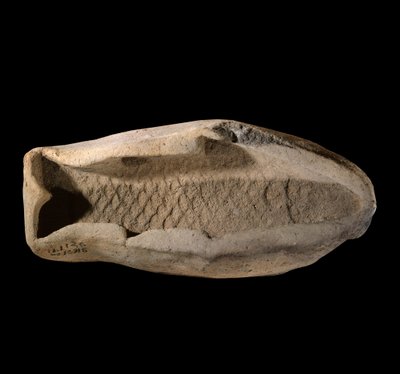 Mesopotami: terrakottaform i form av fisk. Omkring 1800 f.Kr. Från kungliga rätter av kung Zimri Lims palats i Mari. Paris, Louvren av Mesopotamian