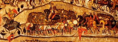 Välsignad vare värd för himlens kung Detalj: Warriors Range: Ivan IV, Vladimir Monomakh, Vladimir I, Boris och Gleb, 1550-talet av Metropolitan of Moscow Athanasius