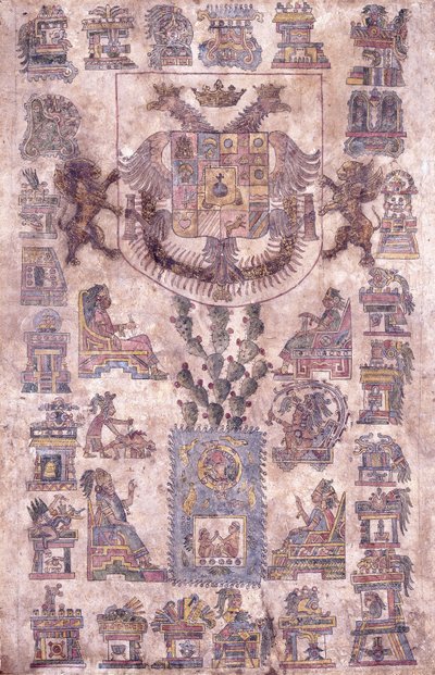 Ett upplyst dokument från Mexiko, som visar vicekungen Sotomayors vapen, ca 1645 av Mexican School