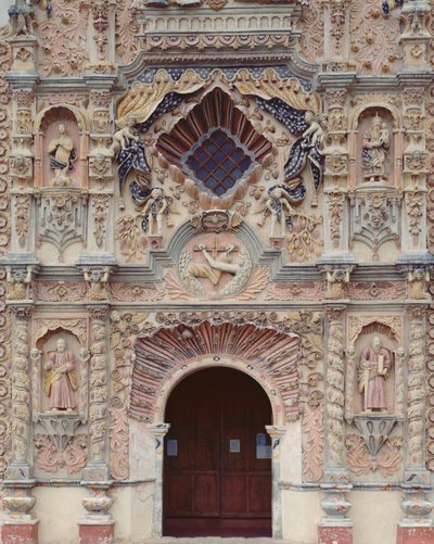 Fasad av Franciscan Mission Church of Saint Francis, 1754-62 av Mexican School