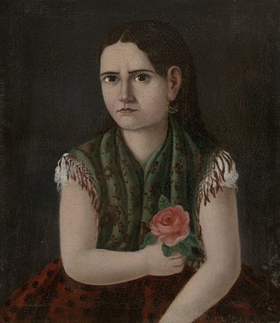Porträtt av en kvinna, ca 1880 av Mexican School