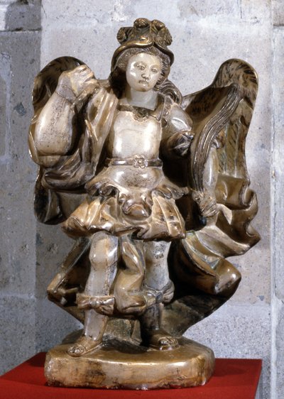 Staty av St. Mikael (alabaster) av Mexican School