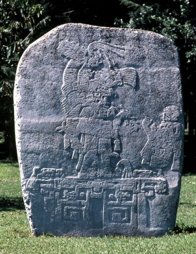 Stela, från El Meson, sen förklassisk period av Mexican School