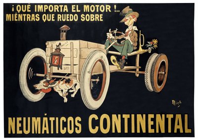 Continental-däck, ca 1900 (tryck) av Mich (1881 1923)