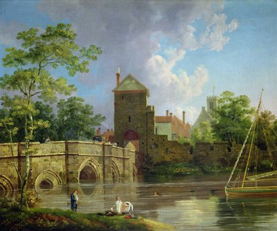 Layerthorpe Postern, York, ca 1769 (olja på duk) av Michael (1743-1801) Rooker