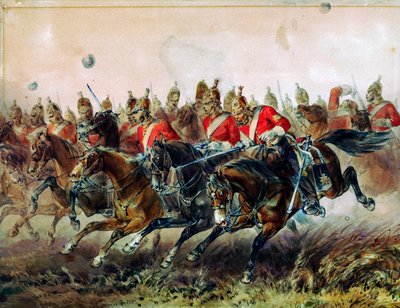 Den lätta brigadens laddning under slaget vid Balaclava, 1854 av Michael Angelo Hayes