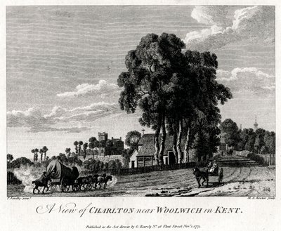 En utsikt över Charlton nära Woolwich i Kent, 1775. av Michael Angelo Rooker