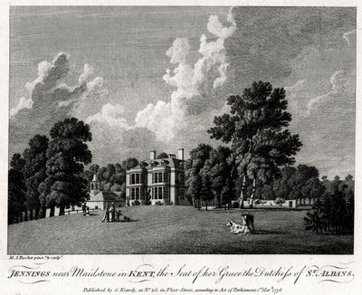 Jennings nära Maidstone i Kent, säte för hennes nåd, hertiginnan av St Albans, 1776. av Michael Angelo Rooker