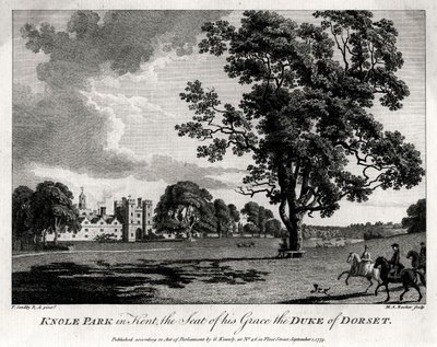 Knole Park i Kent, säte för Hans nåd, hertigen av Dorset, 1775 av Michael Angelo Rooker