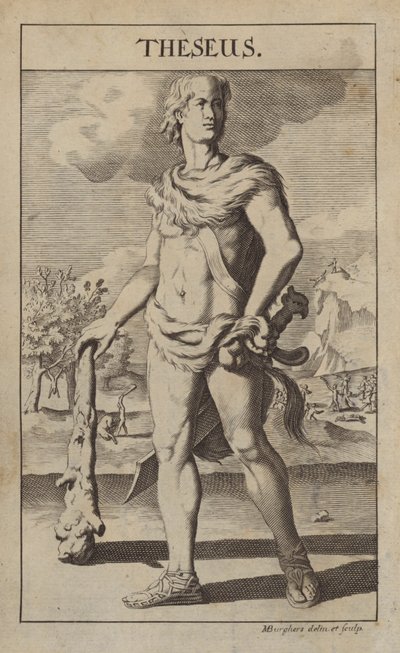 Theseus, mytisk grekisk hjälte och grundare-kung av Aten av Michael Burghers