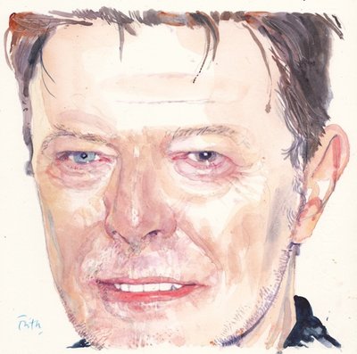 David Bowie (akvarell) av Michael Frith