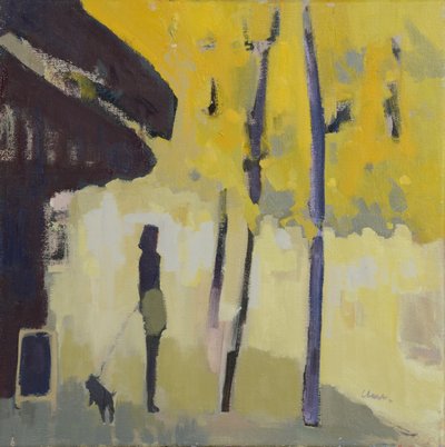 A Walk by the Seine, 2015 (olja på linne) av Michael G. Clark
