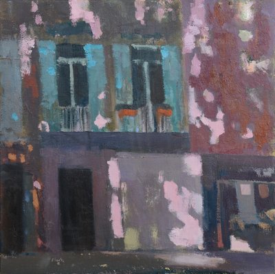 Skuggor på en vägg, Provence, 2015 (olja på linne) av Michael G. Clark