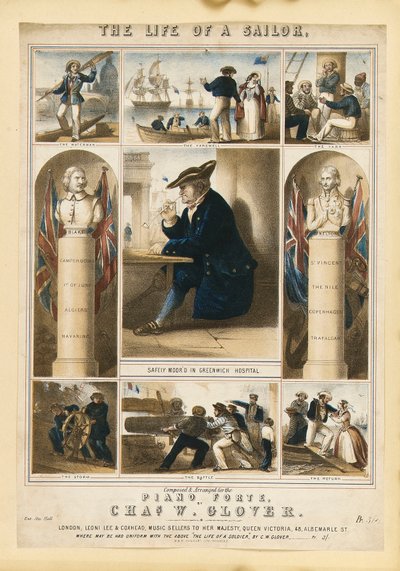 En sjömans liv, ca 1860 (färglitografi) av Michael Hanhart