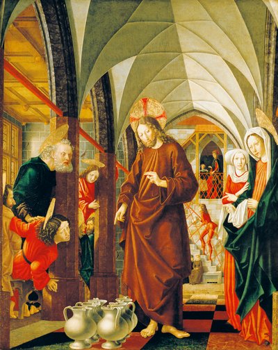 Bröllop i Kana, panel från Stories of Christ, St Wolfgang Altarpiece av Michael Pacher