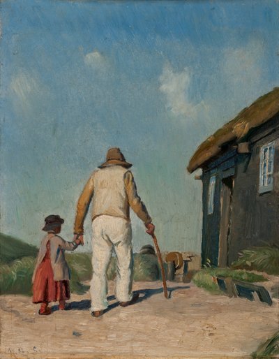 Blind Christian, studie (olja ombord) av Michael Peter Ancher