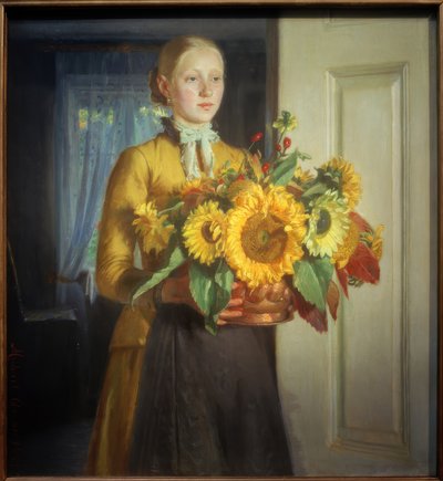 Flicka med solros av Michael Peter Ancher