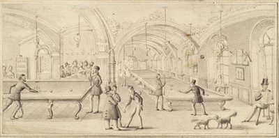 Biljardhallen i "Wiener Café" i hörnet av Neuer Markt och Plankengasse i Wien av Michael Stohl