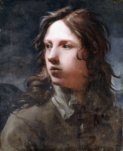 En ung man, bystlängd, i en grå jacka, av Michael Sweerts
