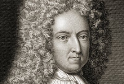 Daniel Defoe 1660-1731 Detalj, tidigt 1700-tal av Michael Vandergucht