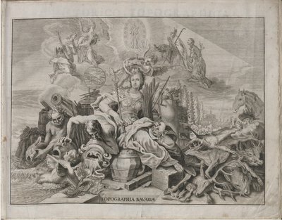 Tyska: Historico-Topographica Descriptio. Det vill säga: Beskrivning, deß Churfürsten- und Hertzogthums Ober- und Nidern Bayrn : Welches In vier Theilter oder Renntämbter, Als Oberlandts München und Burgkhausen, Unterlandts aber in Landshuet und Straubing  av Michael Wening