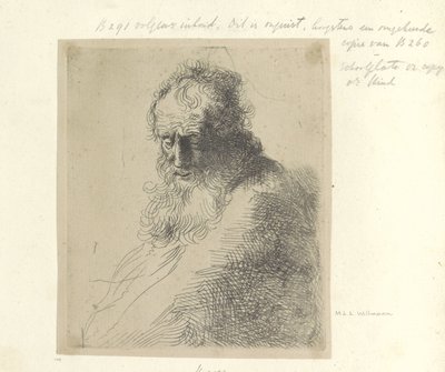 Byst av en gammal man met baard Samling av åttiofem originaltryck (serietitel) av Michael Willmann (attributed to)