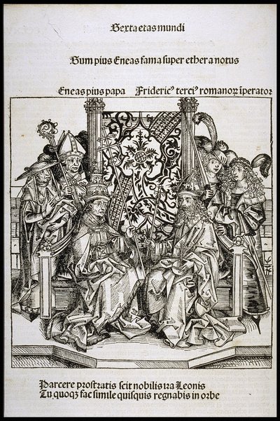 Möte mellan påven Pius II och Fredrik III, kejsare av Tyskland, ca 1493. av Michael Wolgemut